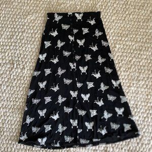90s Y2K Vintage Black And White skirt butterfly pattern fits small through large